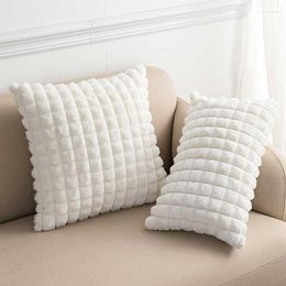 Pillow Case Luxury Cover Imitation Fur Pillowcase 2023 Room Decor Quality Fluffy Plaid Sofa Cushion Fast