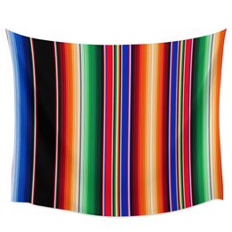 Tapestries Mexican Stripes Colorful Hippie Tapestry Fabric Wall Hanging Beach Room Decor Cloth Carpet Yoga Mats Sheet Sofa Blanket 221201