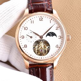 Watch Men Watches Mechanical Movement Watch 42mm Leather Strap Design Multiple Colors Fashion Wristwatches Hollow Out Phase of the Moon