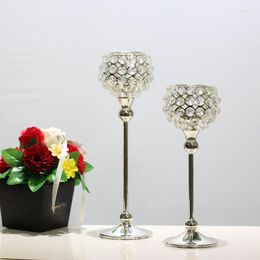 Candle Holders High Quality Crystal Candlestick Luxury Silver Wedding Deco Holder Handmade Home Decoration