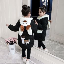 Down Coat Girls Winter Jacket Children s Cotton Padded Clothes Thickened Korean Version Plush Western style Coats 14 Years Old Kids Parkas 221130