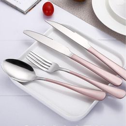 Dinnerware Sets Stainless Steel Tableware Steak Knife And Fork Cutlery Set Of The Lacquer That Bake Beefsteak Pink Tenedor Postre Lote Party