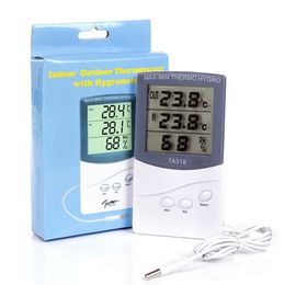 TA318 Electronics Digital LCD Indoor/ Outdoor Thermometer Hygrometer Temperature in retail box