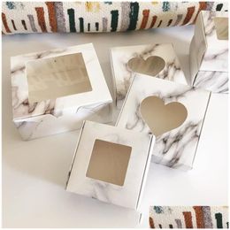 Packing Boxes Marble Style Clear Pvc Window Aircraft Handmade Gift Boxes Paper Packaging Box Jewellery Storage Case 119 K2 Drop Delive Dhguh