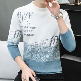 Men's Sweaters High Quality Mink Hair Sweater In Autumn Spring Mens Fashion Korean Knitted Pullover Wear Thickened Top