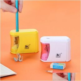 Pencil Sharpeners Electric Pencil Sharpener Matic Children Stationery Pencils Sharpeners Student Study Safe Fast School Office Suppl Dhmle