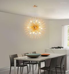 Pendant Lamps Modern Metal Lamp Gold Hanging Decoration Lighting E14 Colour Round Living Room