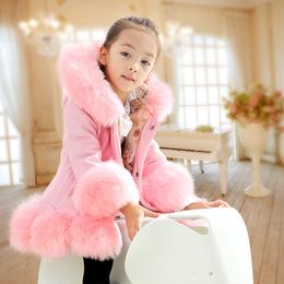 Down Coat Fashion Baby Winter Warm Fur Coats For Girls Long Sleeve Hooded Thick Jacket Christmas Party Kids Outwear Clothing 221130