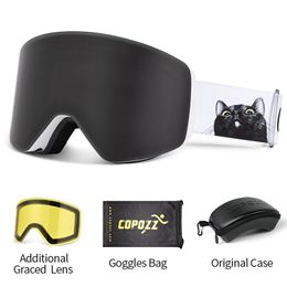 Ski Goggles COPOZZ Professional Winter Magnetic QuickChange Double Layers AntiFog Snowboard goggles Men Women Equipment 221130