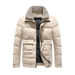 Men's Down Parkas Padded men's winter coat cold resistant trend short clothing padded jacket lamb velvet collar 221130