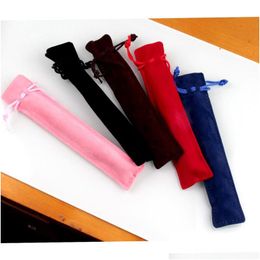 Pencil Bags Pencil Bags Ecofriendly Veet Pen Holder Single Thicken Lint Mticolor Pens Storage Bag Student School Supplies Gift 31 Dr Dhjut