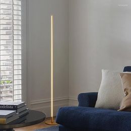 Floor Lamps Nordic Black/White Simple Lamp Aluminium Standing Length Light Foyer Living Room Stand LED Fixtures