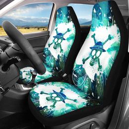 Chair Covers Cartoon Anime Printed 2pcs Car Seat Cover Interior Decor Fit Most Vehicle Cars Suv/Truck Protector Cushion Front