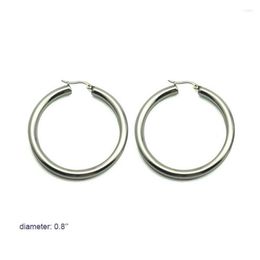 Hoop Earrings High Quality Brand Fashion Silver Color Women Style Big Circle Ear Earring Present Stainless Steel Jewelry