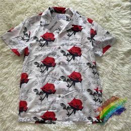 T-shirt da uomo WACKO MARIA Camicia Uomo Donna 1 1 Versione top Fiori Stampa completa Hawaii T-shirt casual Tees T221130