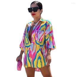 Women's Blouses Summer Fashion Printed Casual Shirts Women's Single Breasted Cardigan Women Blouse Blusas Girl Top 2022 African Clothing