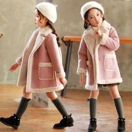 Coat Long Kids Girl Winter Warm Thicken Trench Jackets For Teenage Children Clothing Woollen Outerwear s 10 11 12 13 14 221130