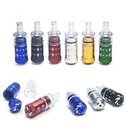 Mini Colorful Aluminium Alloy Carving Grain Pipes Dry Herb Tobacco Cigarette Holder Smoking Portable Filter Silver Screen Catcher Taster Bat One Hitter Handpipes