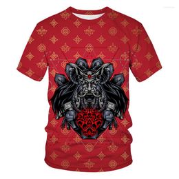 Men's T Shirts Devil Pattern 3D Print Metal Style Clothes Shirt Summer Hip-hop Loose Short Sleeve Tops Men Clothing