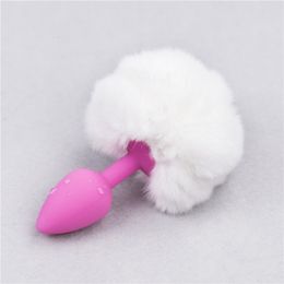 Anal Toys Plug Sex For Couple Adults Stainless Steel Bunny Tail Dildo Butt Crystal Jewellery Trainer 221130