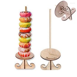 Festive Supplies DIY Wall Donut Display Stand Rack Birthday Deco Wooden Doughnut Dessert