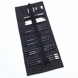 Other Office School Supplies 19Pcs Sketch Pencil Set Black Ethnic Style Pen Curtain Miniature Pad and 221130