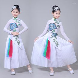 Stage Wear Hanfu Children's Classical Dance Costumes Girls Elegant Chinese Style Folk Fan Modern