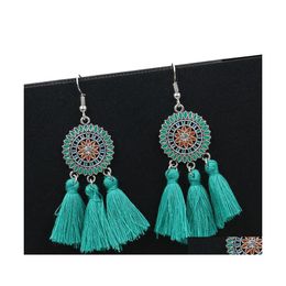 Dangle Chandelier Bohemian Fashion Jewelry Womens Vintage Earrings Candy Color Tassels Dangle Drop Delivery Dhtnn