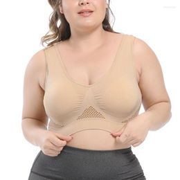 Yoga Outfit Comfortable And Sexy Women's Sports Underwear Solid Colour Plus SizeBig Bra Full Cup Tops Quick Drying Vest