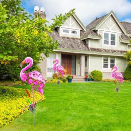 Metal LED Luminous Flamingo Solar Light Garden Yard Art Outdoor Lawn Stake Lamp