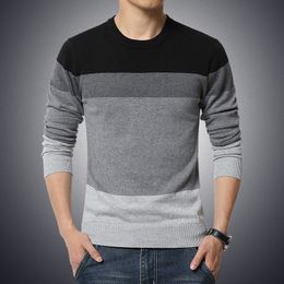 Mens Sweaters Casual Sweater ONeck Striped Slim Fit Knittwear Autumn Pullovers Pullover Men Pull Homme M3XL 221130