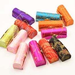 Chinese Retro Embroidery Cosmetic Bag Lipstick Case With Mini Mirror Lipgloss Box Jewellery Holder Makeup Storage Tool