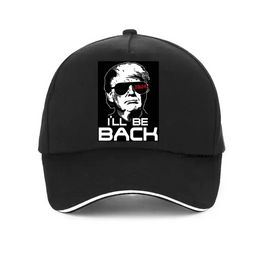 Stock Funny Donald Trump 2024 I'll Be BackBaseball cap Fashion men Graphic President Re Elect Trump hat adjustable Snapback hats CPA4487 bb1201