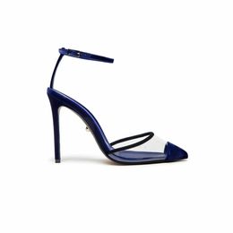 Alevi Mlano BIANCA women shoe 2022 10.5cmPump in PVC with velvet trim and toe ankle strap and lateral buckle Matching covered heel 02