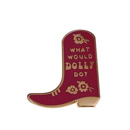 Pins Brooches Dolly Parton Cowboy Boot Enamel Pin I Will Always Love You Jolene Coat Of Many Colours Western Cowgirl Country Music Br Dhbac