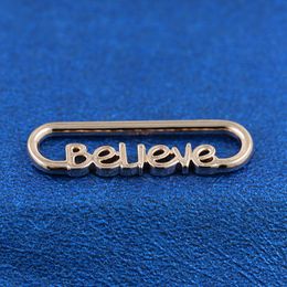 Rose Gold Plated Silver ME Styling Believe Word Link Charm Bead Only Fits European Pandora Me Type Jewellery Bracelets Necklaces