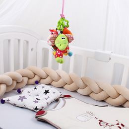 Bed Rails 1 4M Baby Bumper For Cribs Boy Girl side Protector Knotted Braided Pillow Cot Room Decor 221130