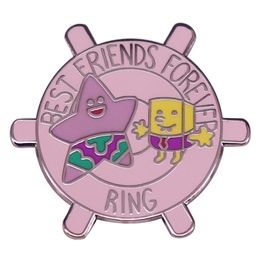 Best Friends Forever Ring Inamel Pin Pink Rudder Badge Backpack Decoration Jewelry