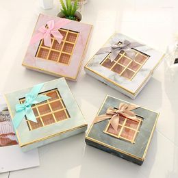 Gift Wrap 9/12 Grids Chocolate Cookie Baking Packing Box Donuts Clear Window Birthday Event & Party Favors Cardboard Boxes