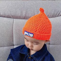 Cute Toddler baby Crochet Knit Woolen Hat fashion design Infant knitted acrylic beanie Hats winter autumn warm children Nipple cap