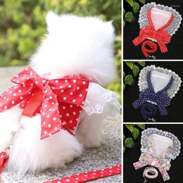 Dog Collars Fashion Cute Lace Bow Chest Harness And Leash Set Cat Japanese Style Outdoor Pet Equipment