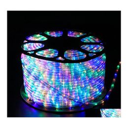 Led Strings Led Rainbow Tube Lamp 110V 220V Fairy Neon String Light Rgb Garland Outdoor Lighting With Us/Eu Plug For Xmas Festival P Dhrpi