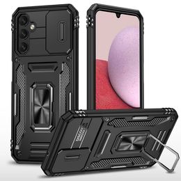 shockproof Armor Cases Kickstand Slide Camera Cover Impact-Resistant Bumpers For Samsung Galaxy A03 Core A03S A13 5G A11 A23 A33 A53 A73 M13 M23 M52 M53