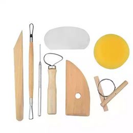 8pcs/set Reusable Diy Pottery Tool Kit Home Handwork Clay Sculpture Ceramics Molding Drawing Tools C1201