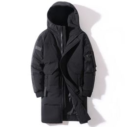 Men's Vests Winter Down Jacket Hooded Fashion Long Coat Men Windproof Waterproof Thick Warm Brand Mens Clothing Parka L221130