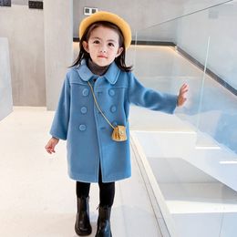 Coat Fashion Girl Winter Jacket Thick Lamb Wool Child Warm Woollen Double Breasted Cotton 2 8 Old Outwear 221130
