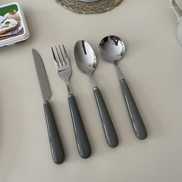 Dinnerware Sets Ceramic Handle Stainless Steel Main Meal Knife Fork Spoon And Tableware Kitchen Accessories Dinner Set Eco Friendly