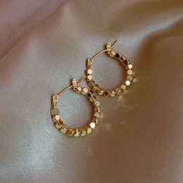 Round Circle Hoop Earrings For Women Stainless Steel Golden Statement Metal Earring Trend Party Jewellery Couple Gift brinco