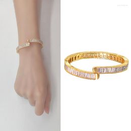 Bangle Classic Gold Bracelets For Women Men Jewellery Gifts Simple Cubic Zirconia Bracelet Fashion 2022 Luxulry Accessories Gift