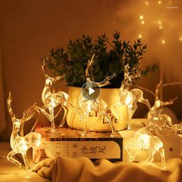 Christmas Decorations 2m LED Sika Deer Light String Elk-shaped Oranments Xmas Tree Merry Decor For Home 2022 Happy Year